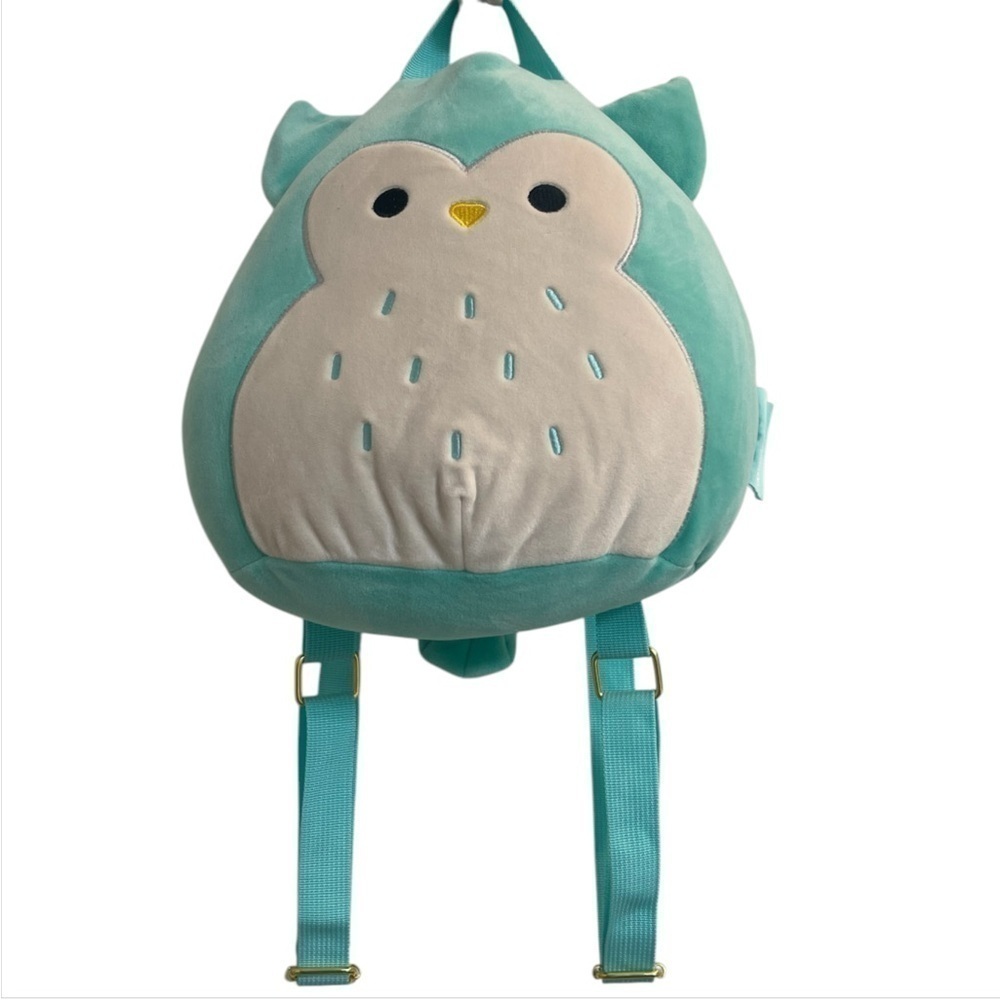 Original Squishmallows Plush Winston the Owl Backpack - Color Teal - 2022
